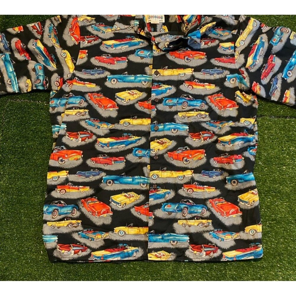 Vintage Reyn Spooner shirt mens large cars all over print american classics 26 - Picture 4 of 9